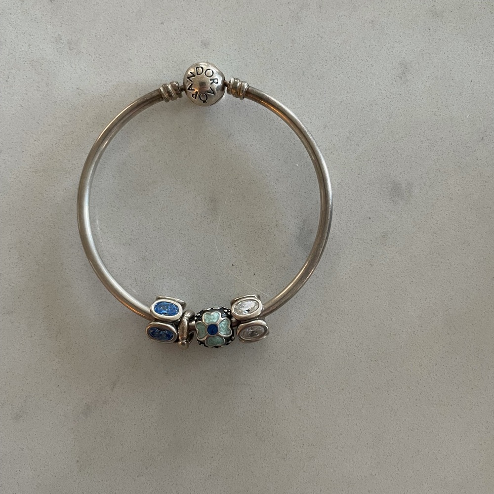 Pandora Bangle bracelet with charms